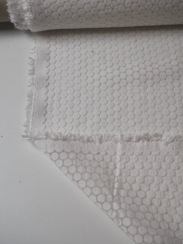White Dotted Viscose Organza