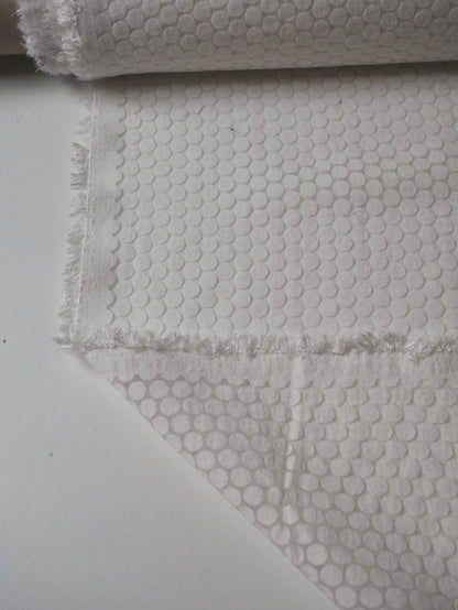 White Dotted Viscose Organza