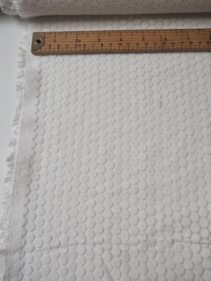 White Dotted Viscose Organza