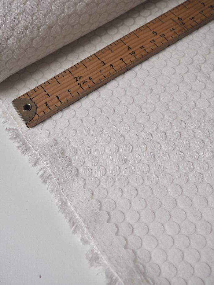 White Dotted Viscose Organza