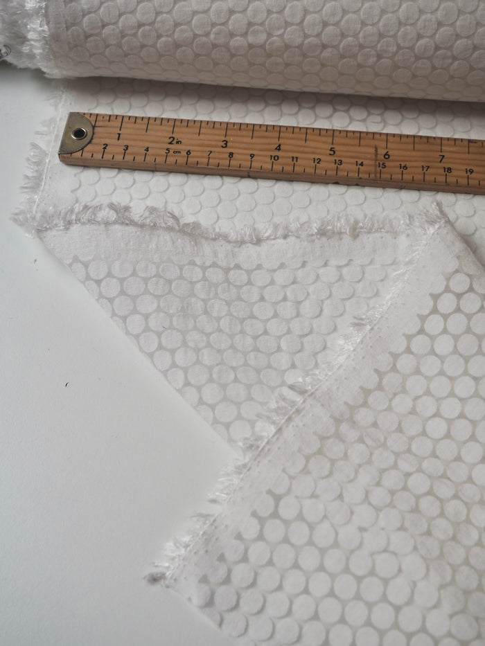 White Dotted Viscose Organza