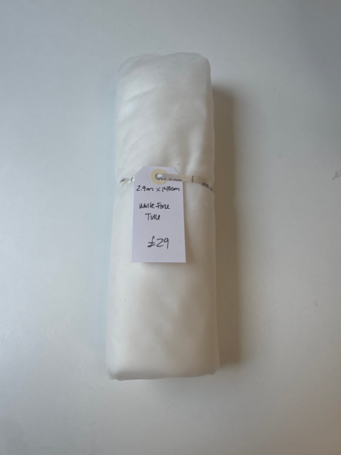 White Fine Tulle Remnant
