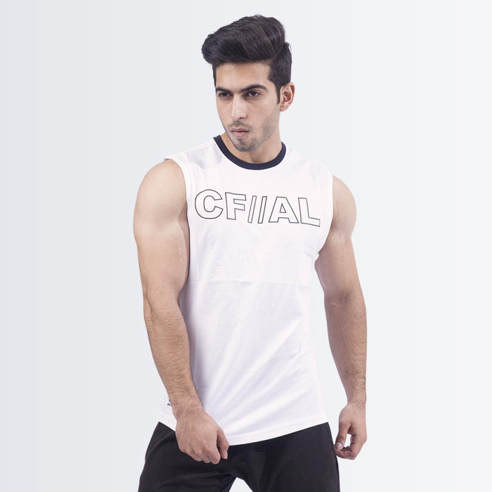 White Graphic Tank top