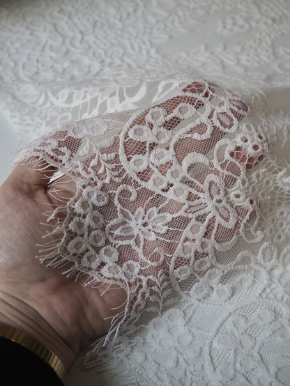 White Helena Scallop Lace