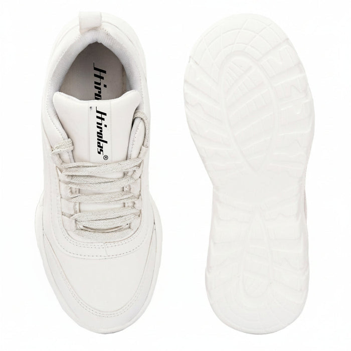 White Lightweight Chunky Sports Shoes for women
