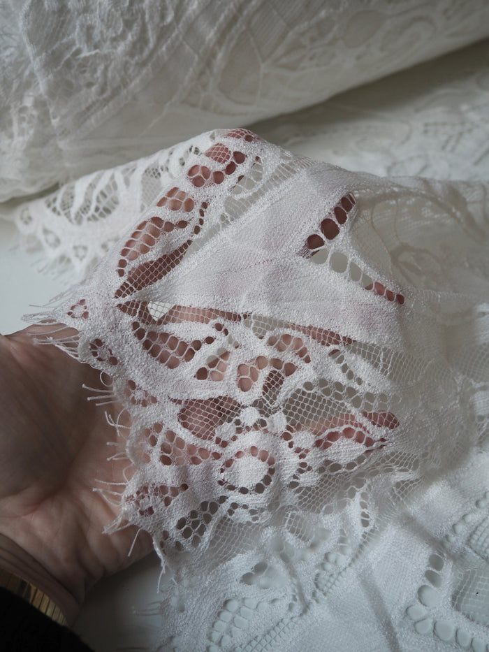 White Louise Scallop Lace