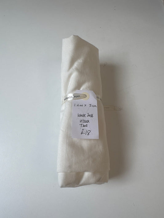 White Soft Viscose Twill Remnant