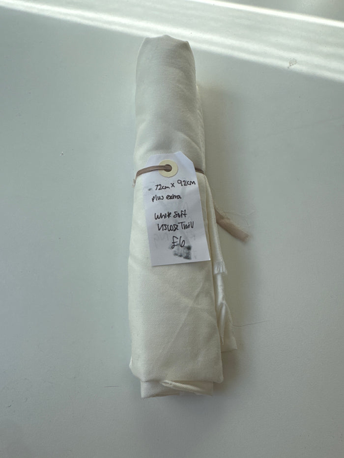 White Soft Viscose Twill Remnant