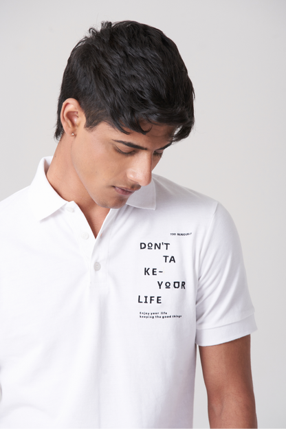 White Solid Polo T-Shirt