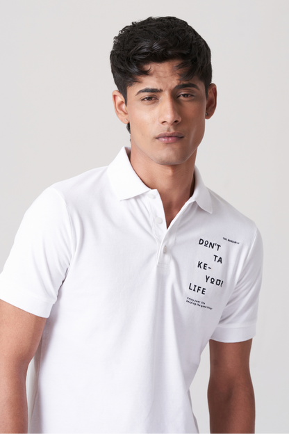 White Solid Polo T-Shirt