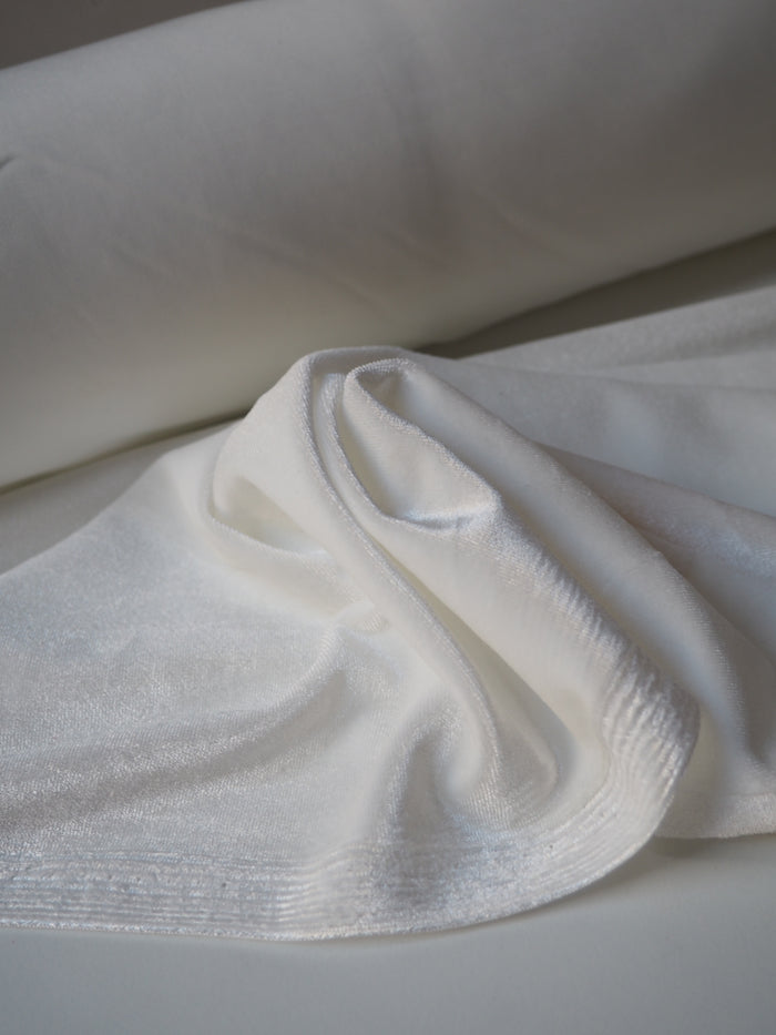 White Stretch Velour