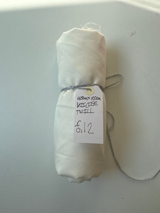 White Viscose Twill Remnant