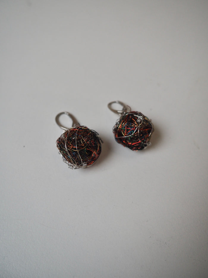 Wire Nest Bead Earrings