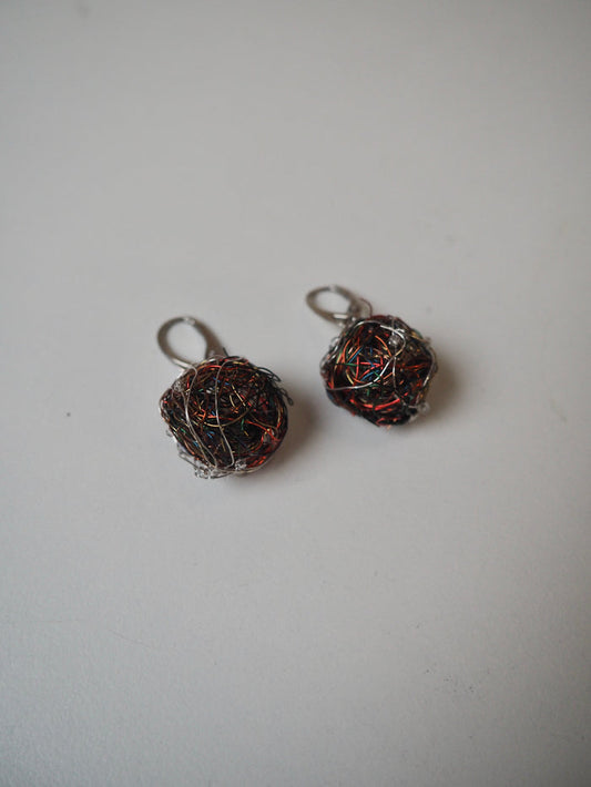 Wire Nest Bead Earrings