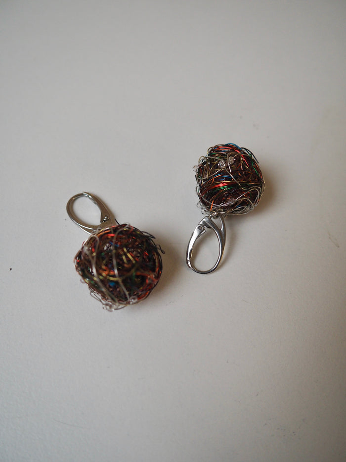 Wire Nest Bead Earrings