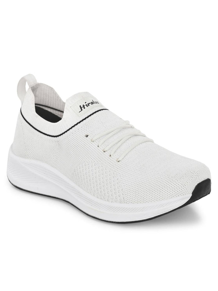 Women White Casual Running Walking Jogging Gym comfortable Athletic Lace-Up Sports Shoes (HRLWF14WHT)