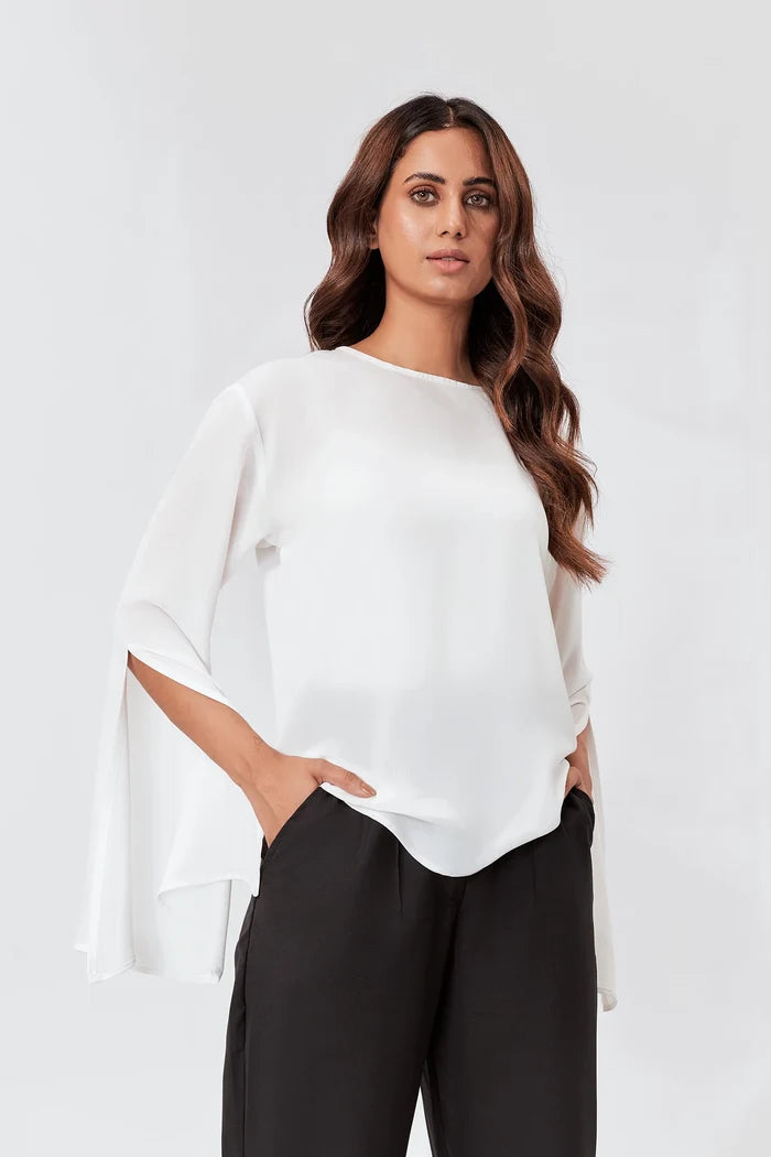 Women's Bell Sleeves Top White