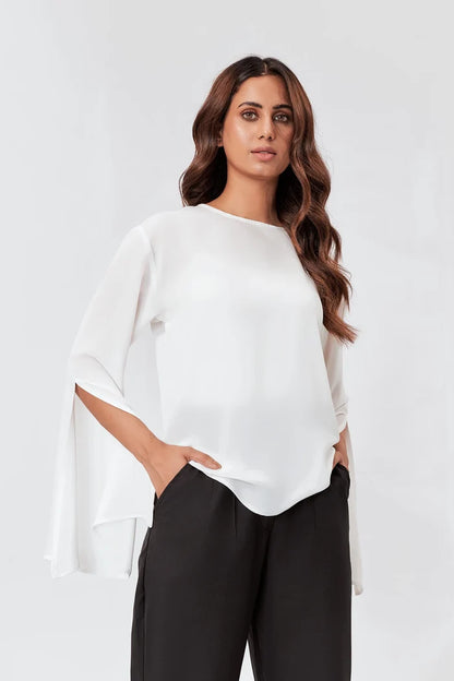 Women's Bell Sleeves Top White
