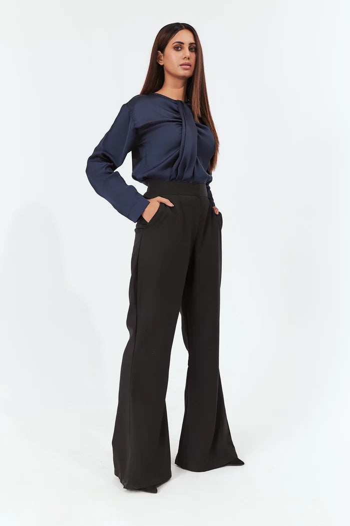 Women's Blue Silk Blouse