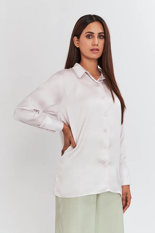 Women's Casual Silk Shirt pink