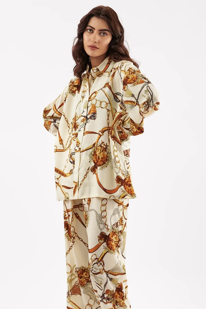 Women's Chain Print Shirt & Trouser