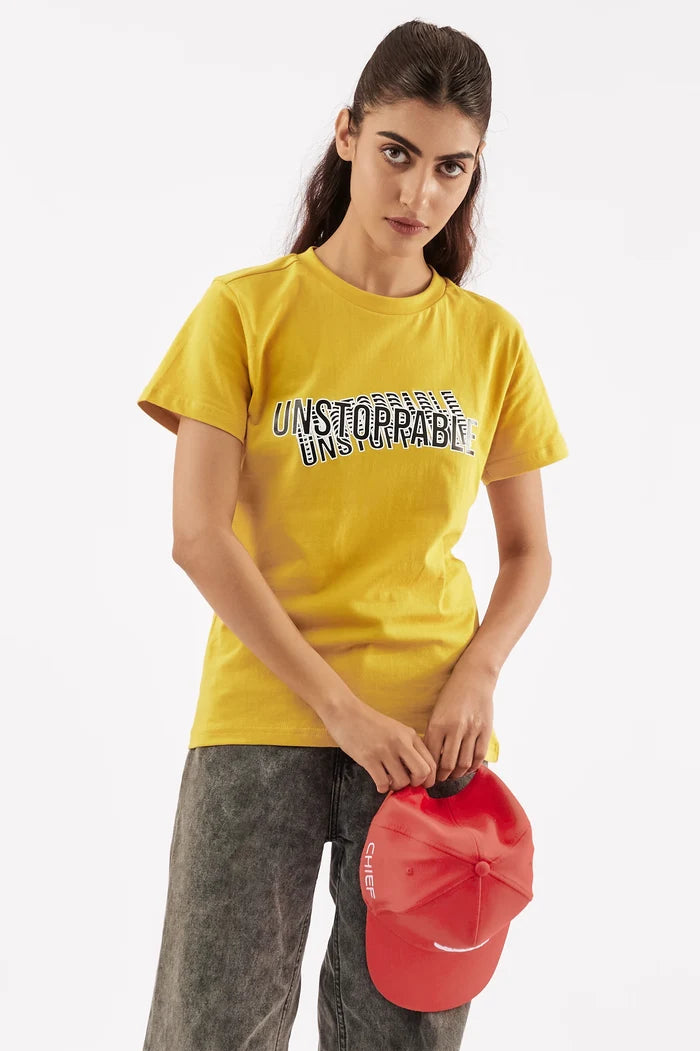 Women's Empowering T-Shirt Mustard