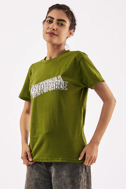 Women's Empowering T-Shirt Olive Green