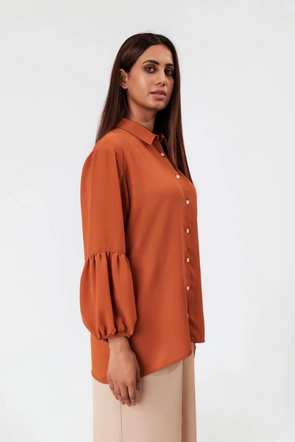 Women's Gathered Sleeves Blouse