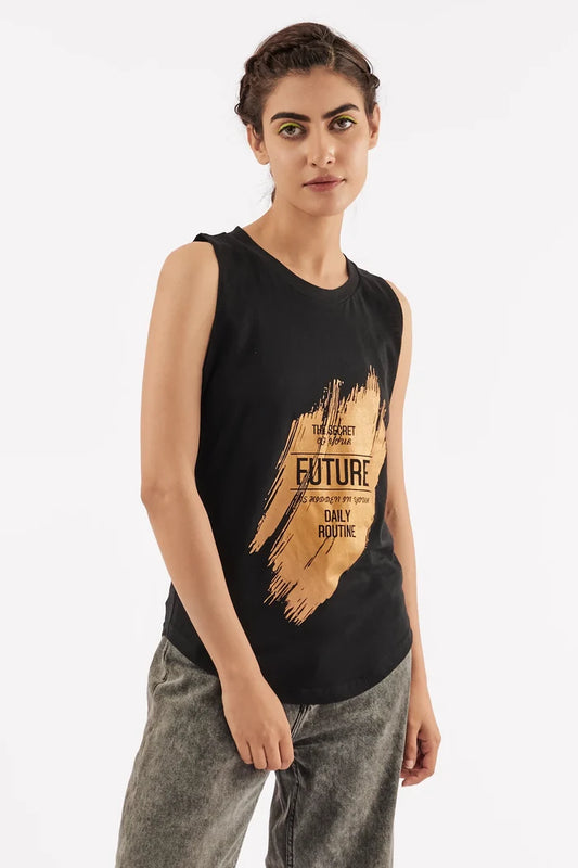 Women's Graphic Tank Top Black