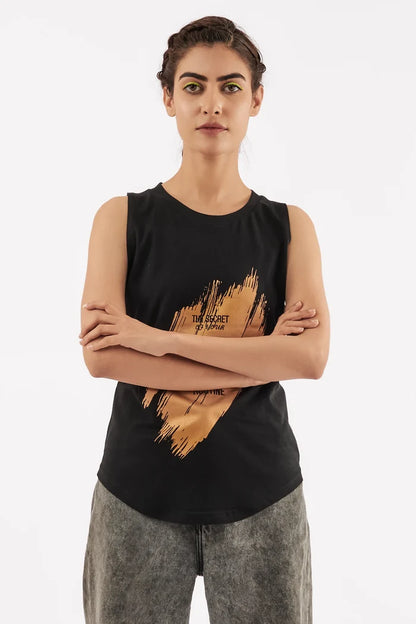Women's Graphic Tank Top Black