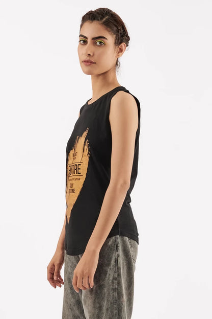 Women's Graphic Tank Top Black