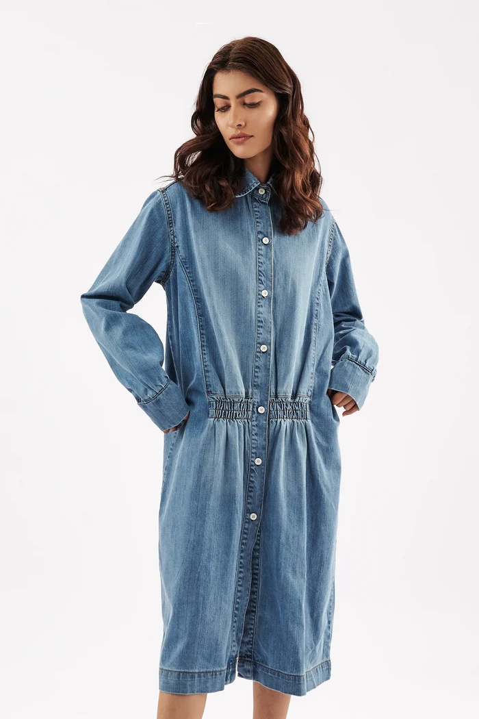 Women's Long Sleeved Denim Dress