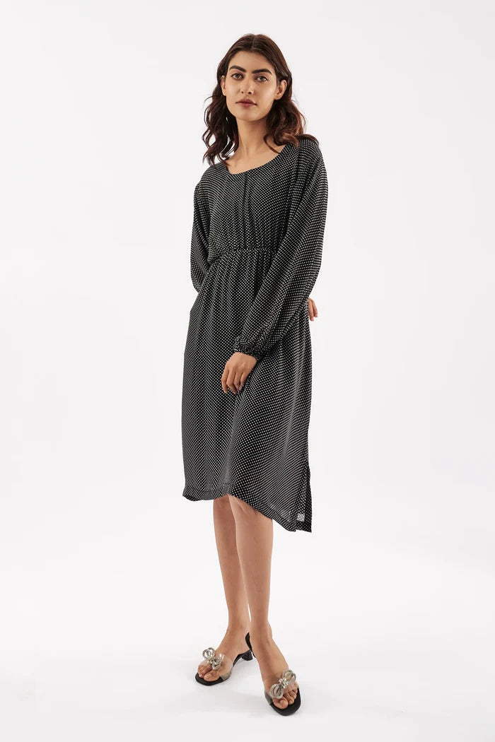 Women's Polka Dot A-Line Dress