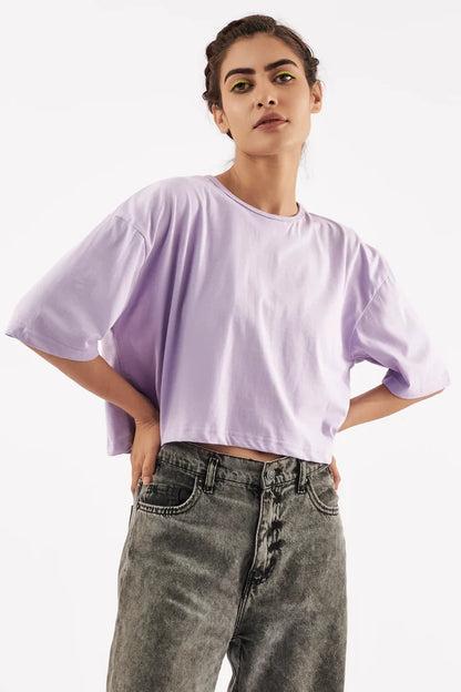 Women's Relaxed Crop Top Purple