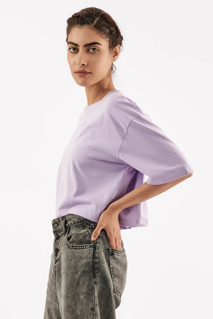 Women's Relaxed Crop Top Purple