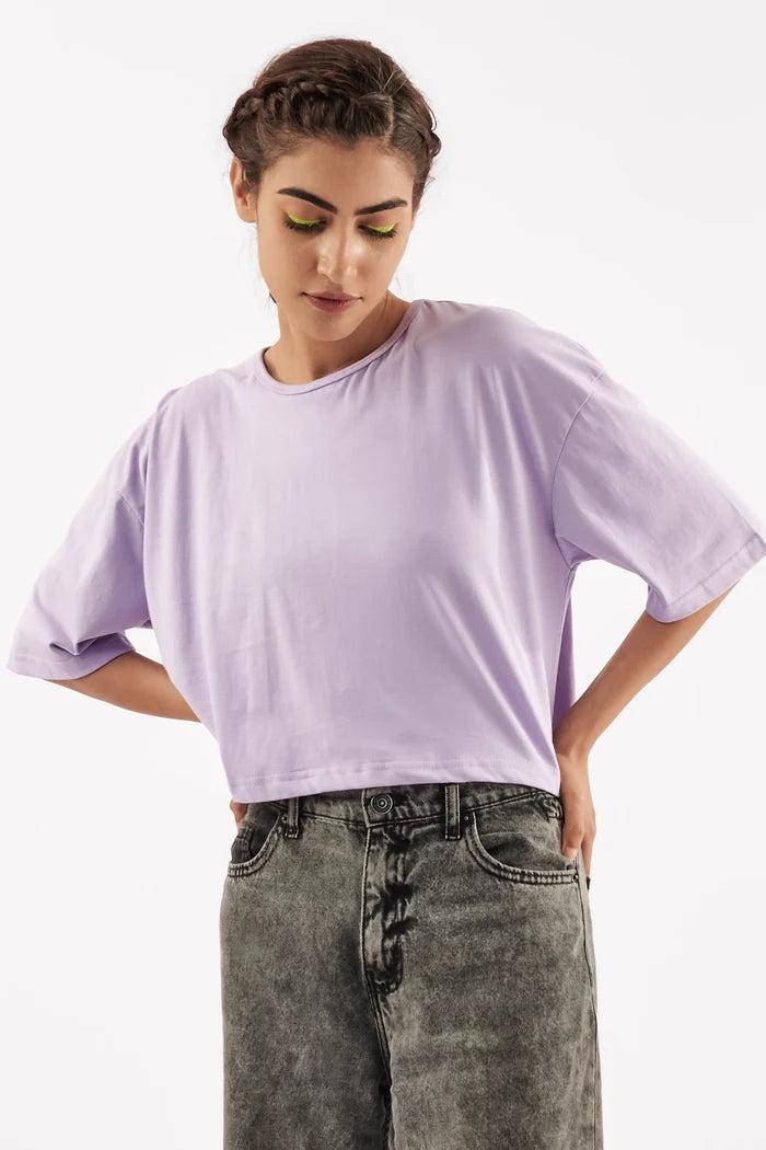 Women's Relaxed Crop Top Purple