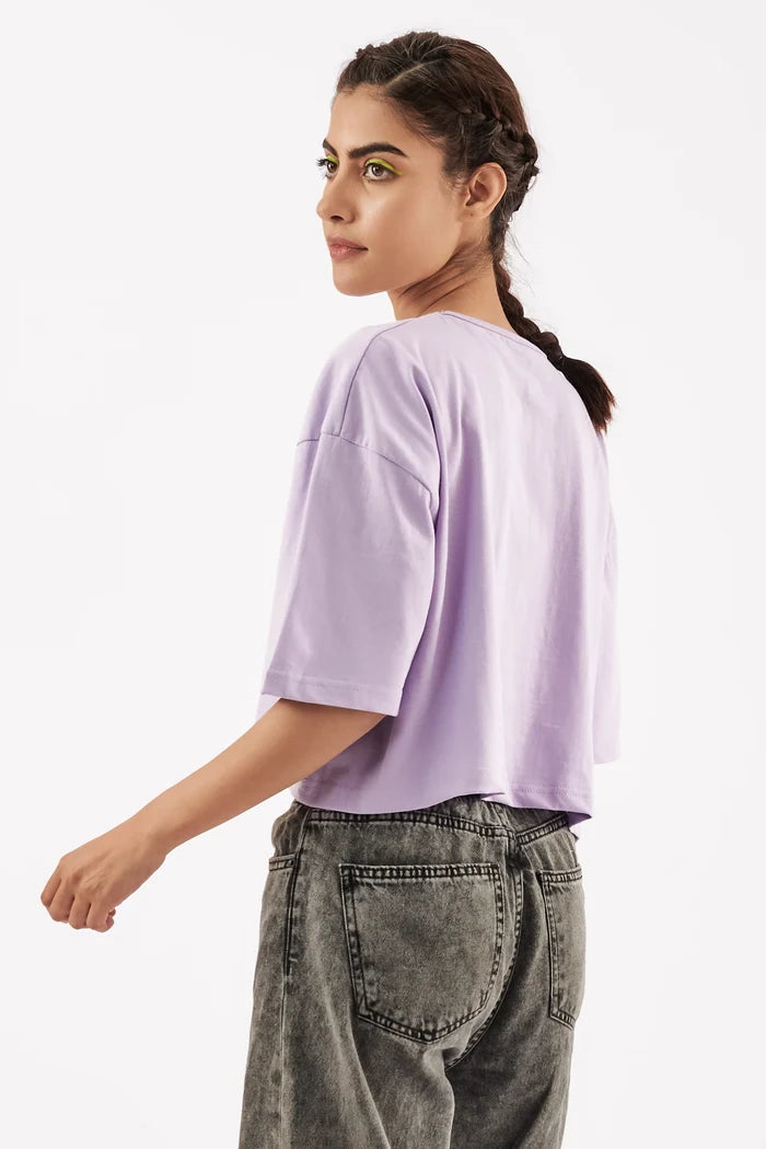 Women's Relaxed Crop Top Purple