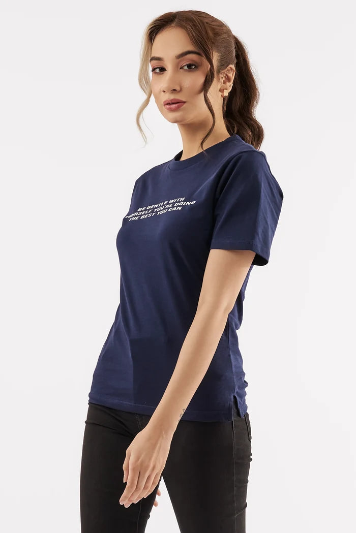Women's Self-Compassion Graphic T-Shirt Blue
