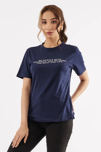 Women's Self-Compassion Graphic T-Shirt Blue