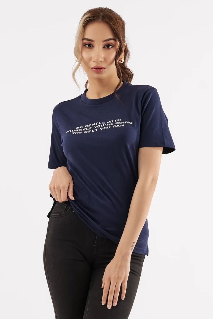Women's Self-Compassion Graphic T-Shirt Blue