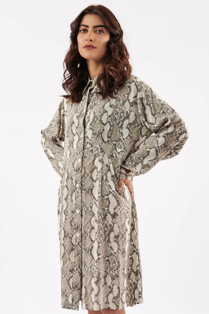 Women's Snake Print Casual Dress