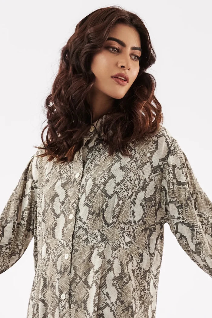 Women's Snake Print Casual Dress