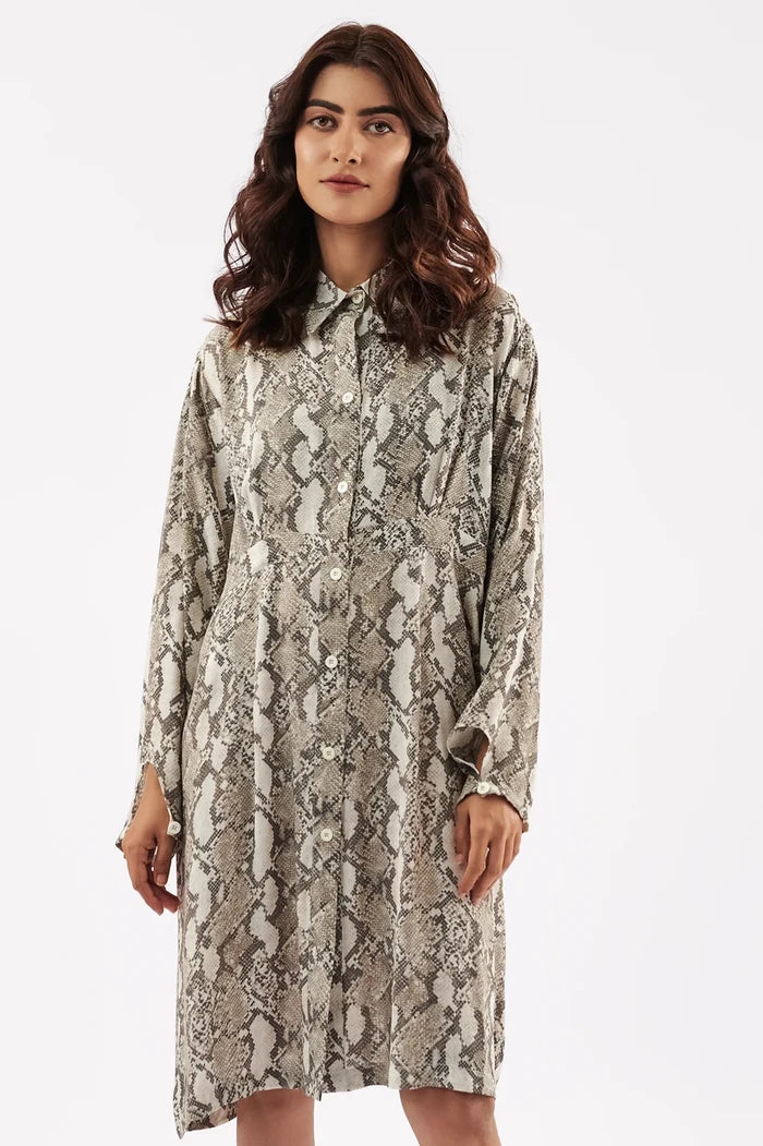 Women's Snake Print Casual Dress