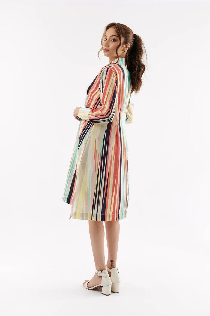Women's Summer Stripe Shirt Dress