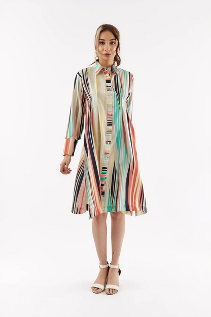 Women's Summer Stripe Shirt Dress