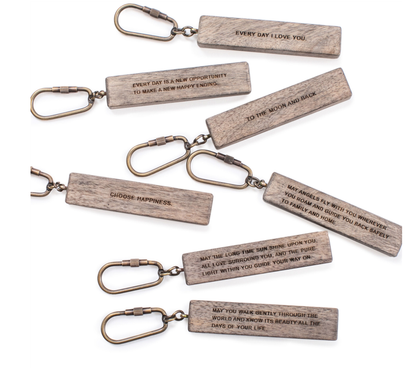 Wood Quote Keychain
