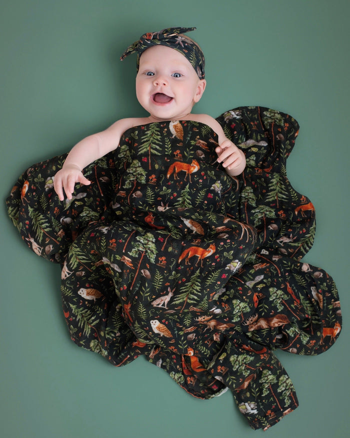 Wood You Be my Friend Breathable and Cozy Bamboo cotton Muslin Swaddle Blanket - Jammie Session