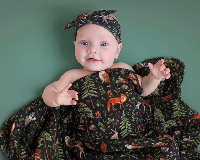 Wood You Be my Friend Breathable and Cozy Bamboo cotton Muslin Swaddle Blanket - Jammie Session