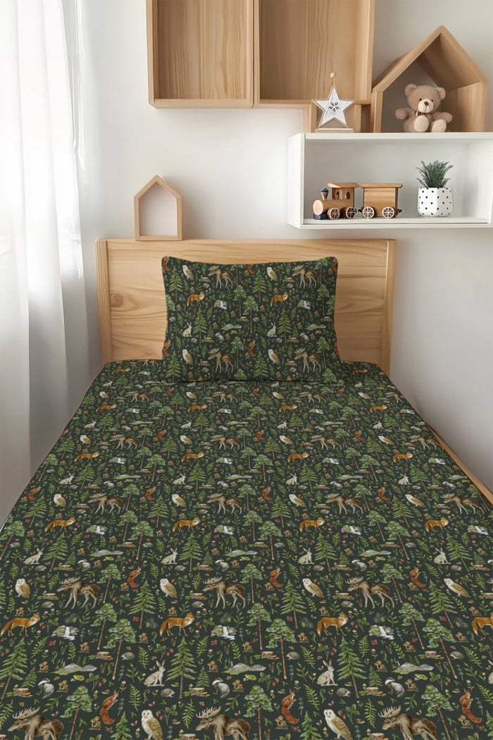 Wood You Be My Friend Twin Fitted Sheet and Pillowcase Set - Jammie Session