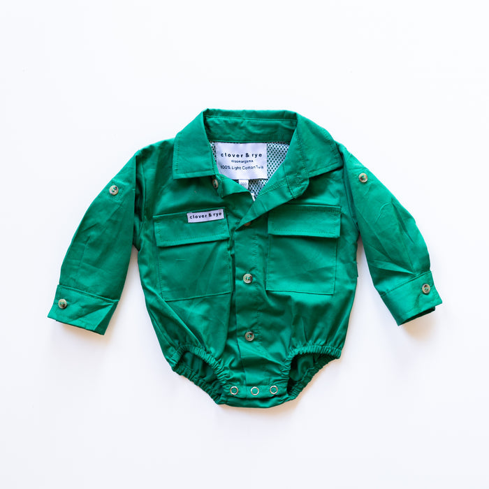 Workshirt Romper - GREEN